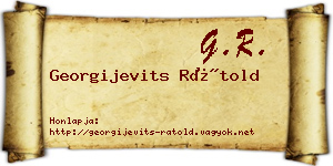 Georgijevits Rátold névjegykártya